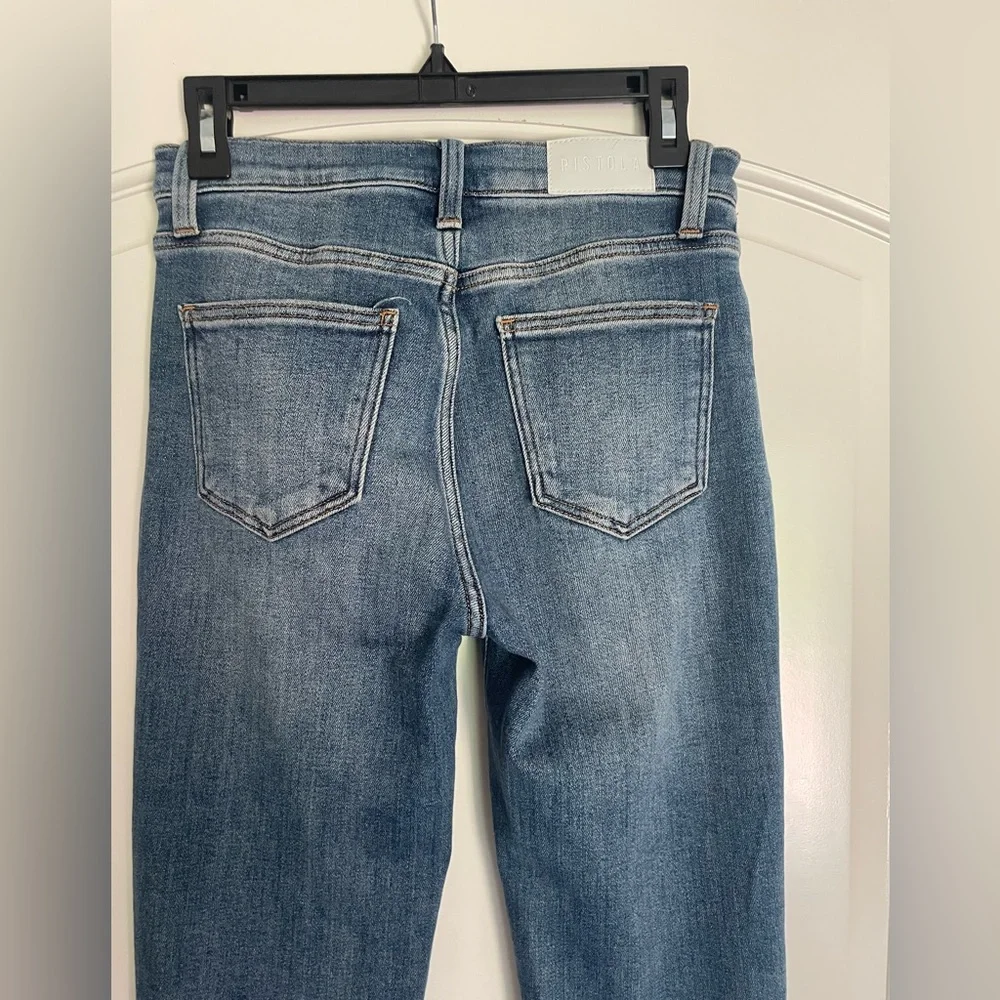 Pistola High-Waist Straight Leg Light Blue Denim Jeans  Minimalist - Picture 4 of 9